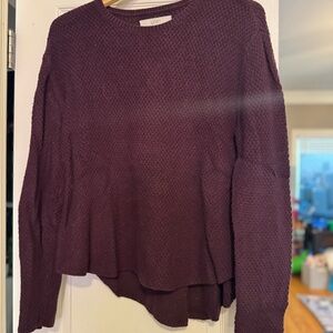 LOFT Deep Burgundy Knit Top